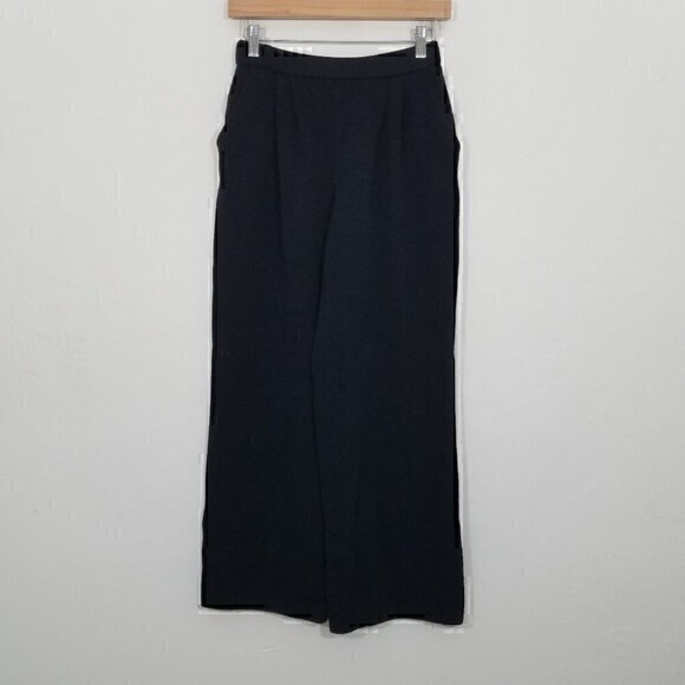 St. John EVENING Pull-On Wide Leg Stretch Pants Black Size 2